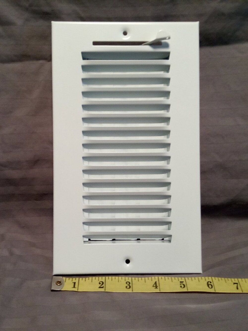8" x 4" White Steel 1-Way Register Wall or Ceiling Vent with Adjustible Louvers